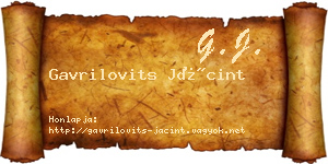 Gavrilovits Jácint névjegykártya